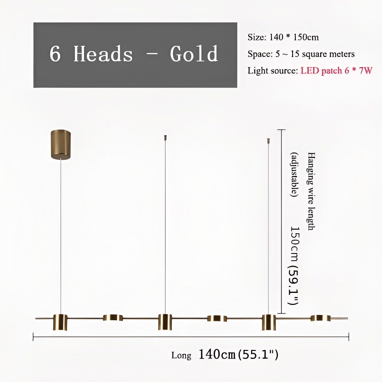 Mirodemi® Minimalistic Black/Gold LED Pendant Lamps for Kitchen Island, Restaurant