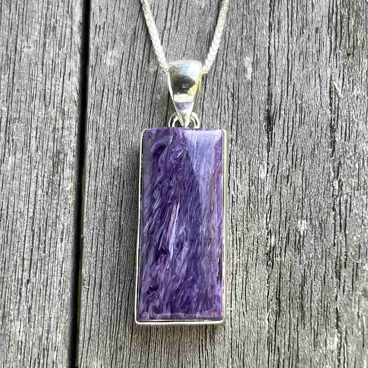Charoite Pendant - Sterling Silver Spiritual Stone Jewelry