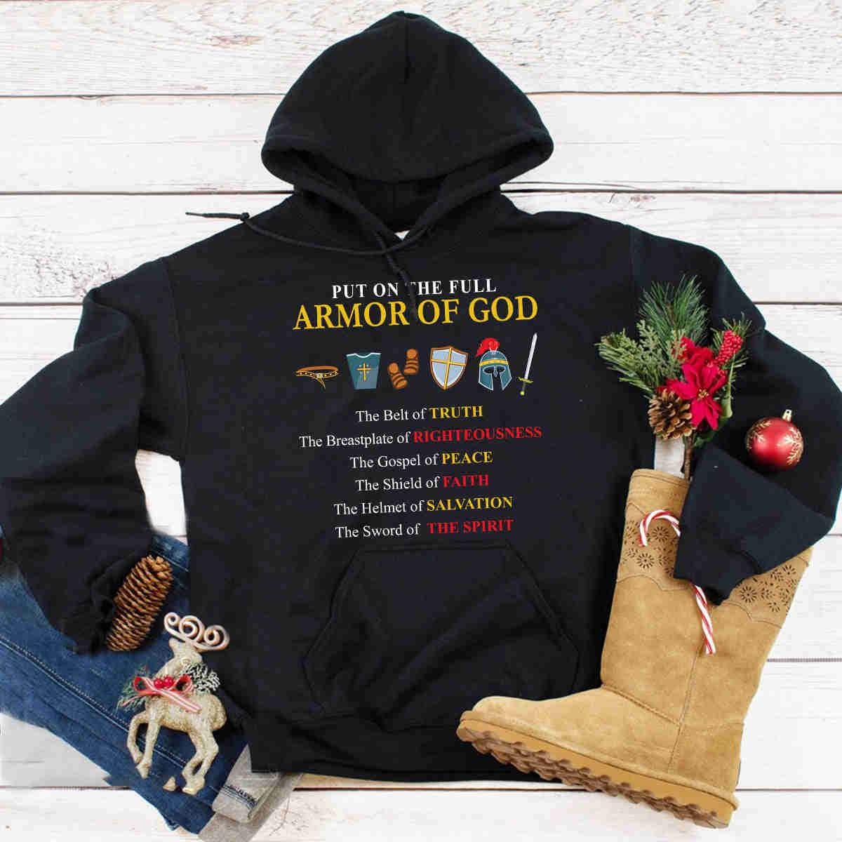 Put On The Full Armor Of God Sweater/Hoodie - Christian Gift for Faith Believers