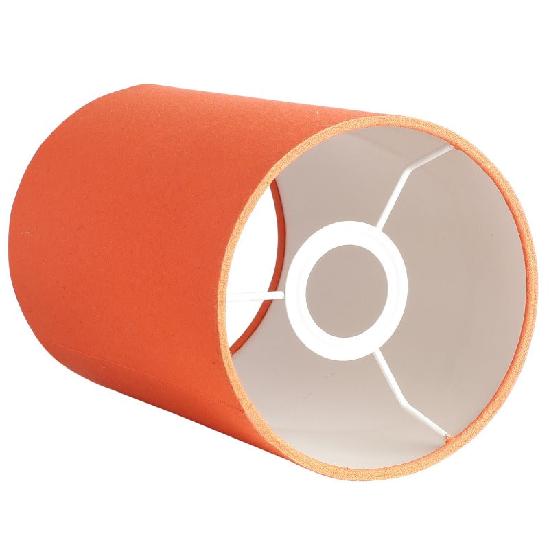 BTR CRAFTS Orange Cylinder Lamp Shade, Cotton Fabric, 6 Inches