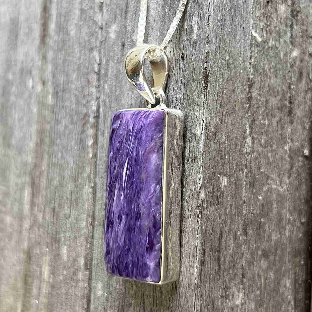 Charoite Pendant - Sterling Silver Spiritual Stone Jewelry
