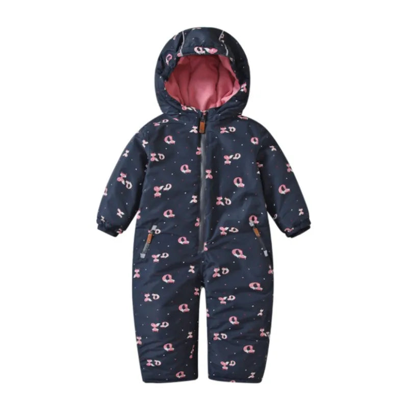 Quilted Waterproof Children's One-piece Ski Clothing