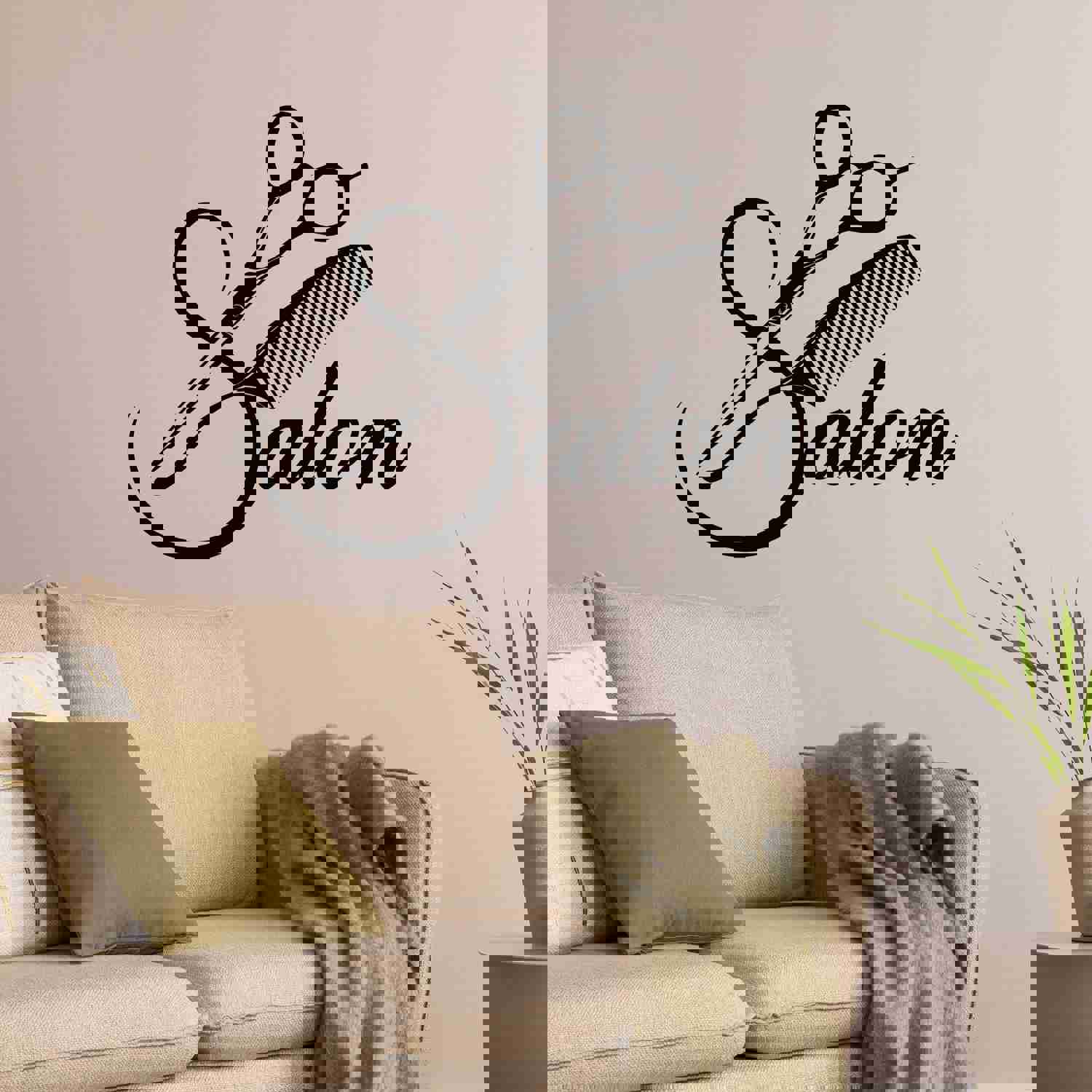 Vinyl Wall Decal Comb Scissors Tools Beauty Salon Hair Studio Stickers Mural (g9638)