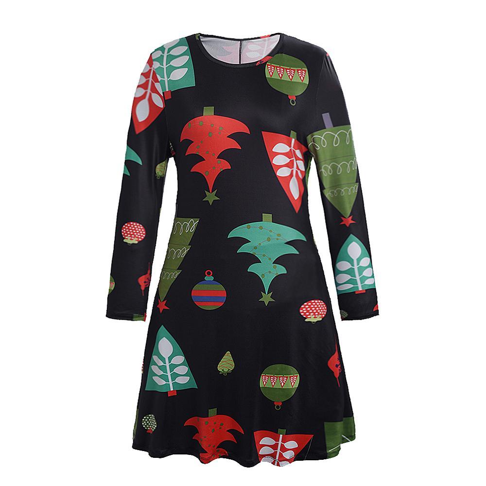 Fashion Christmas Tree Print Dresses for Family