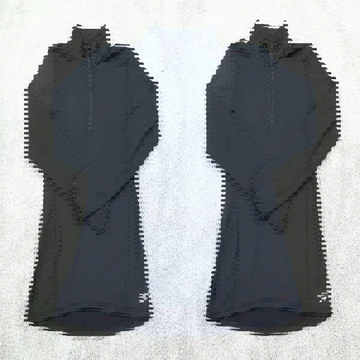 Reebok Women's Black Medium Activewear 1/4 Zip Long Sleeve Sports Top