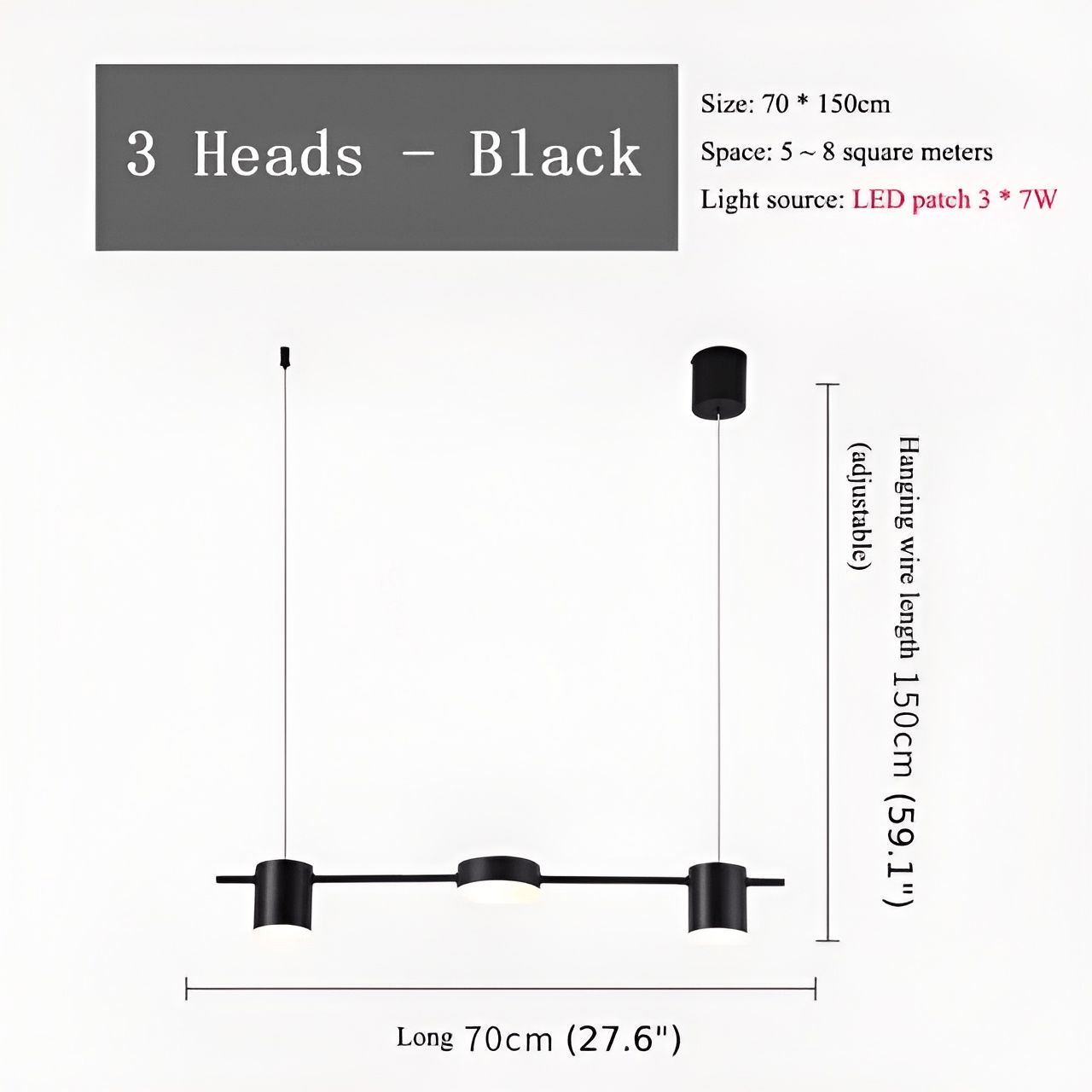 Mirodemi® Minimalistic Black/Gold LED Pendant Lamps for Kitchen Island, Restaurant
