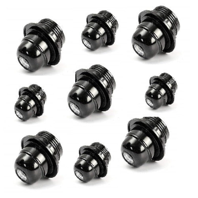 BTR CRAFTS E27 Bulb Holder (5 cm, Black) - Set of 15
