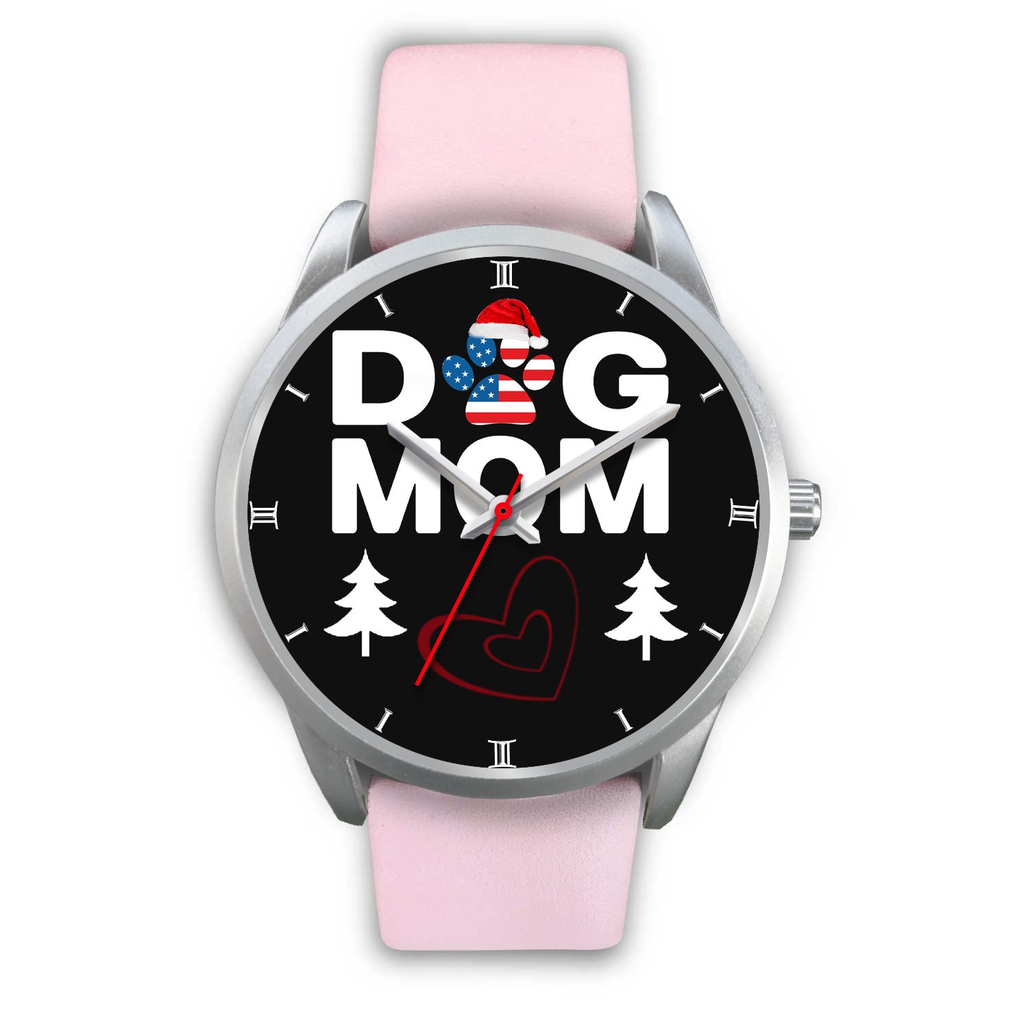 Dog Mom Heart Print Christmas Special Wrist Watch