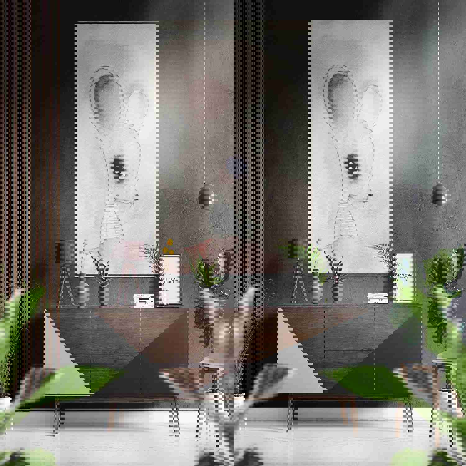 Sweet Mouse Brushed Aluminium Dibond Wall Art