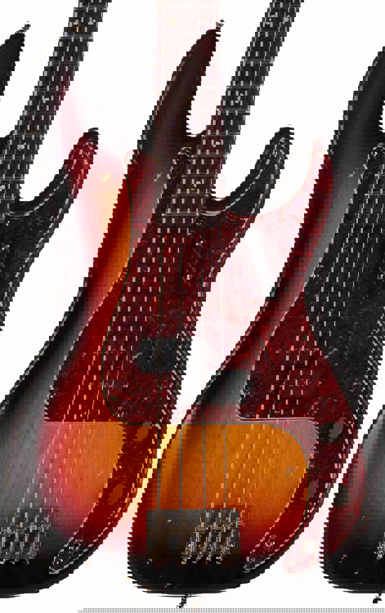 Nash PB-63 Bass Guitar, 3-Tone Sunburst, Light Aging, Tortoise Shell