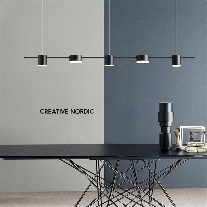 Mirodemi® Minimalistic Black/Gold LED Pendant Lamps for Kitchen Island, Restaurant