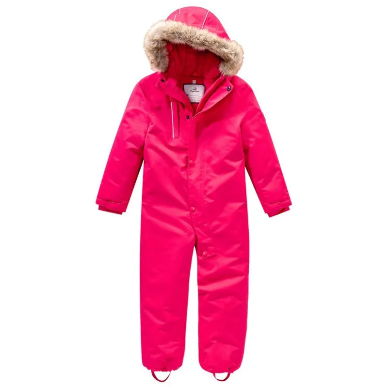 Quilted Waterproof Children's One-piece Ski Clothing