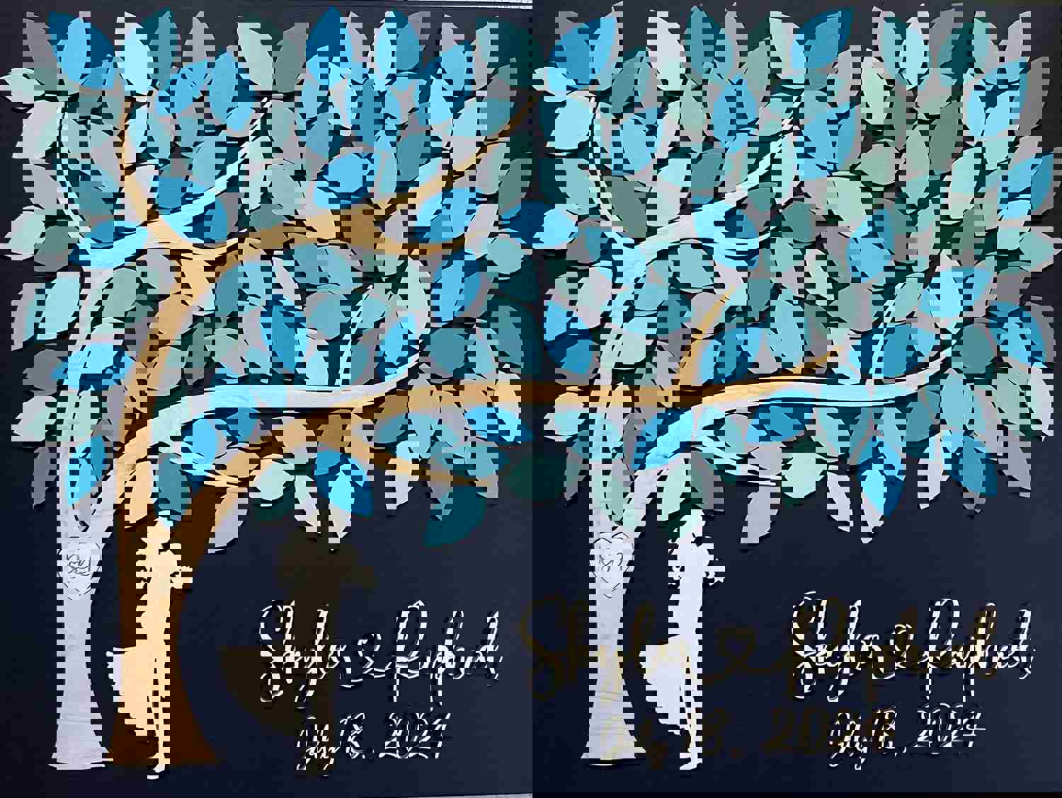 Personalized Wooden Guest Book with Tree of Life for Wedding, Anniversary or Newlyweds Gift