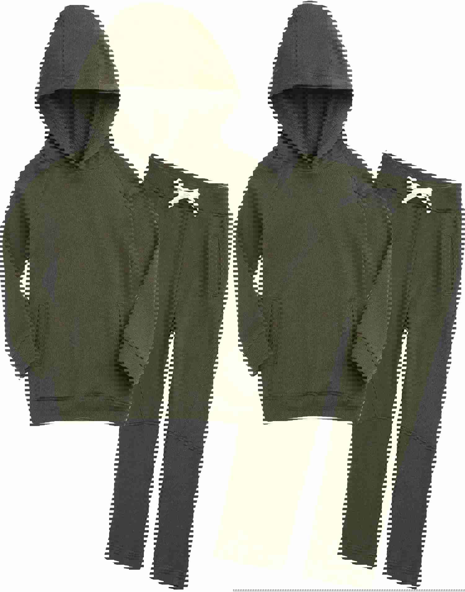 Khaki Bengdi Hoodie & Pants Set for Kids