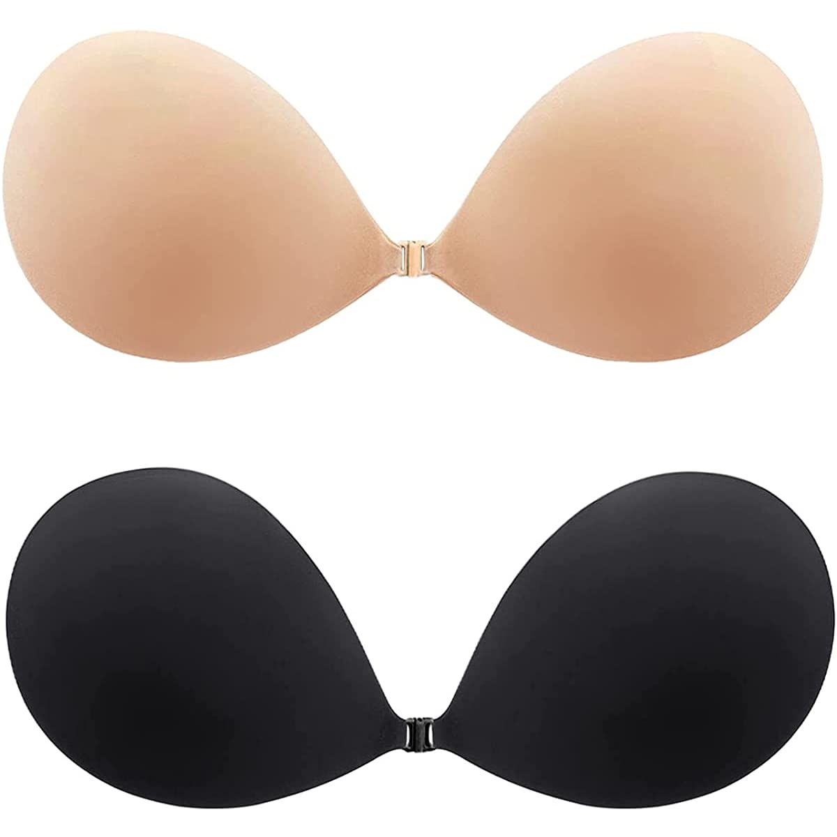 BETTYBRA® Strapless Pushup Bras with Front Buckle Lift - Wireless Non-Slip Invisible Front Hook Underwear (BUY ONE GET ONE FREE) - BLACK