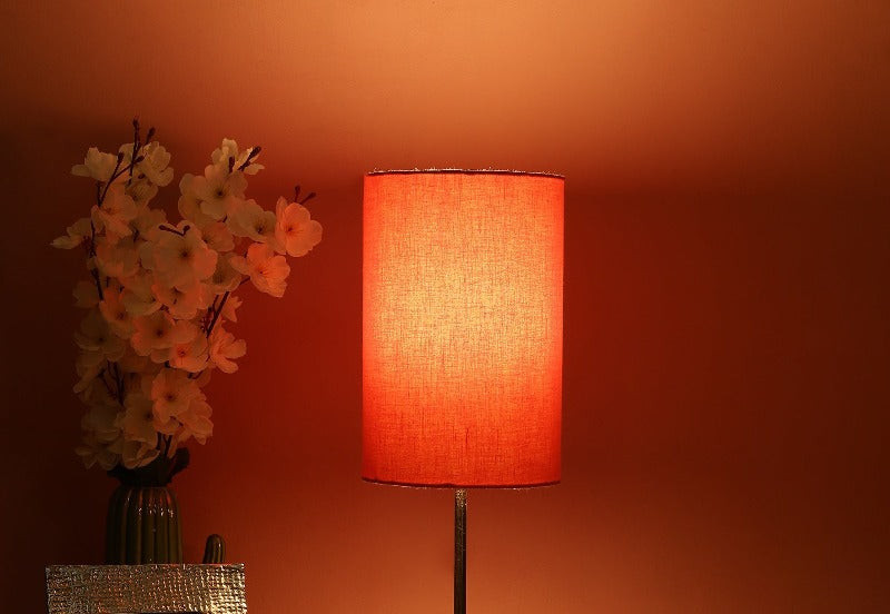 BTR CRAFTS Orange Cylinder Lamp Shade, Cotton Fabric, 6 Inches