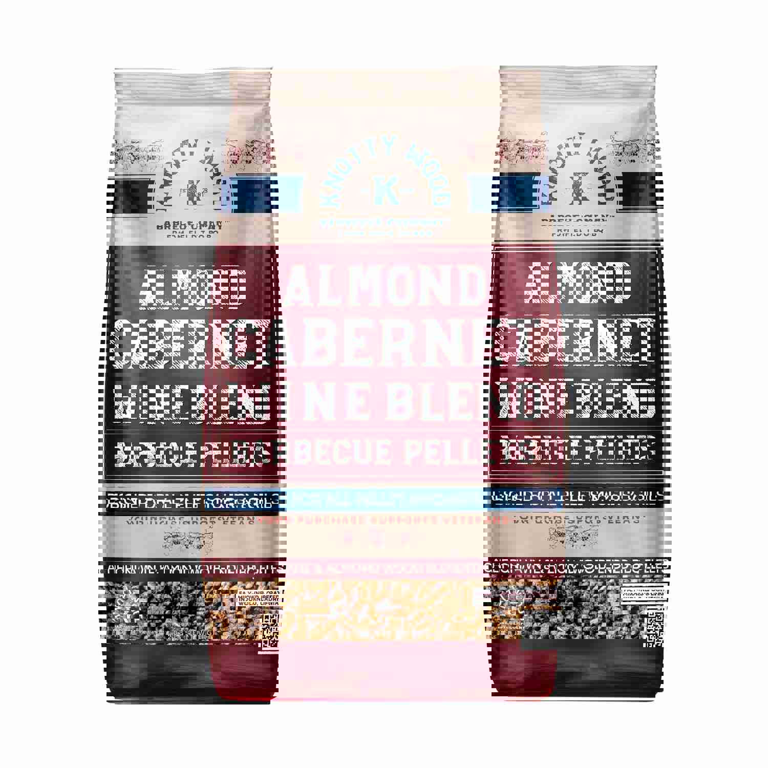 Almond Cabernet Cooking Pellets - Red Wine Oak Blend Natural Knotty Wood 20lb Bag