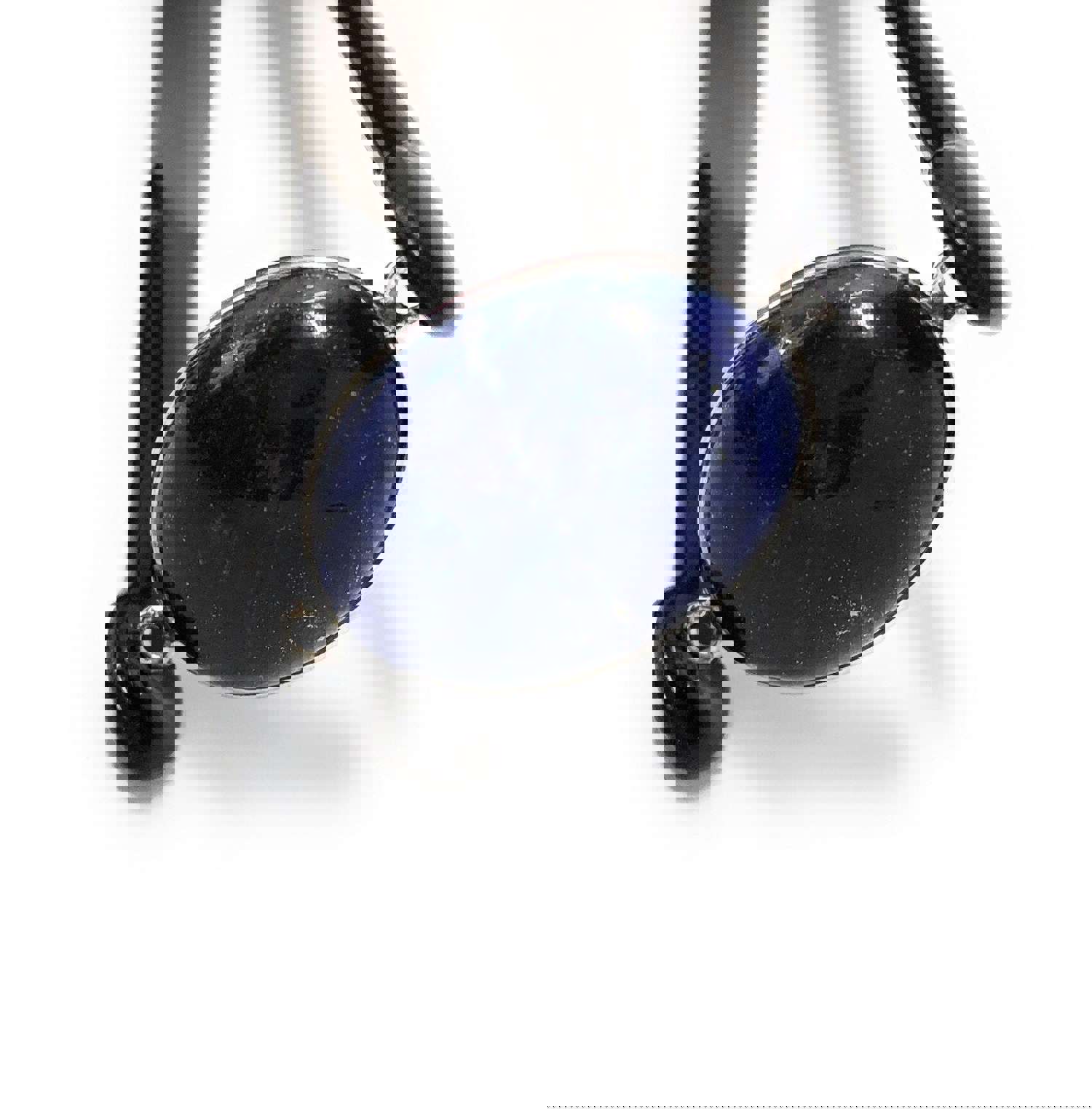 Sterling Silver Natural Lapis Lazuli Bezel Set Connector for DIY Jewelry Making