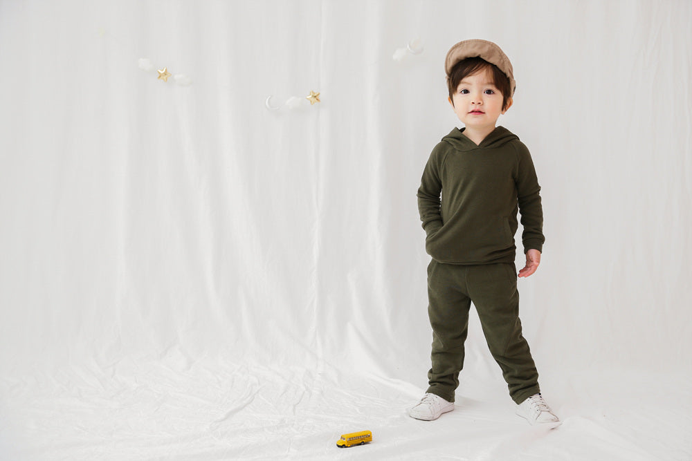 Khaki Bengdi Hoodie & Pants Set for Kids
