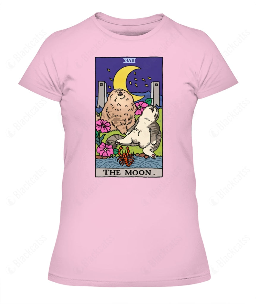 Sad Cat Meme The Moon Tarot Graphic T-Shirt