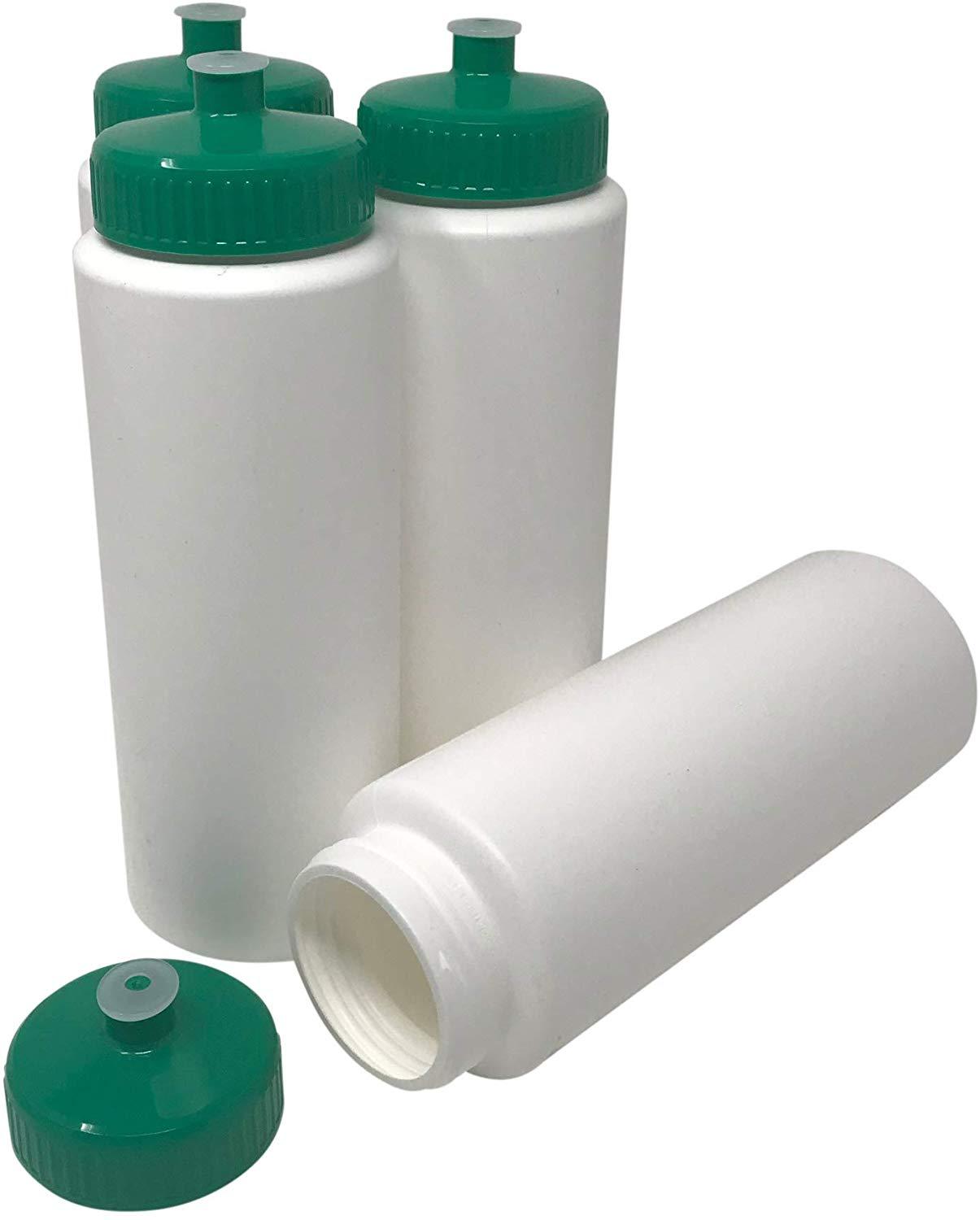 CSBD 32oz Sports Water Bottles, 4 Pack - Reusable, Leakproof, Customizable