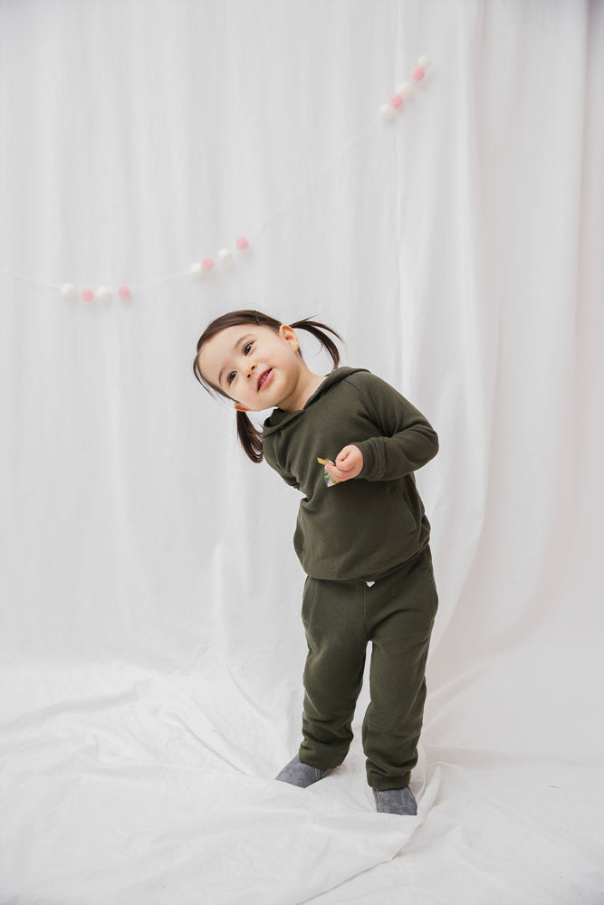 Khaki Bengdi Hoodie & Pants Set for Kids
