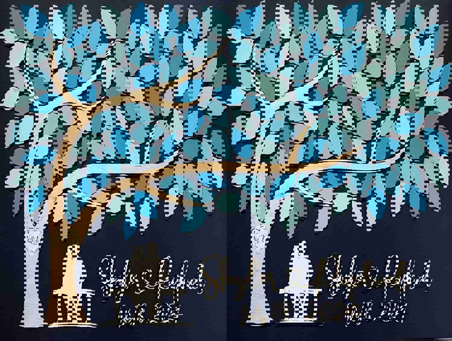 Personalized Wooden Guest Book with Tree of Life for Wedding, Anniversary or Newlyweds Gift