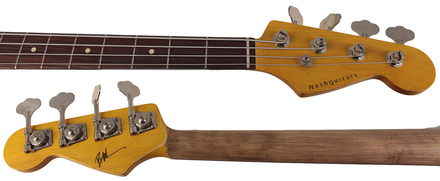 Nash PB-63 Bass Guitar, 3-Tone Sunburst, Light Aging, Tortoise Shell