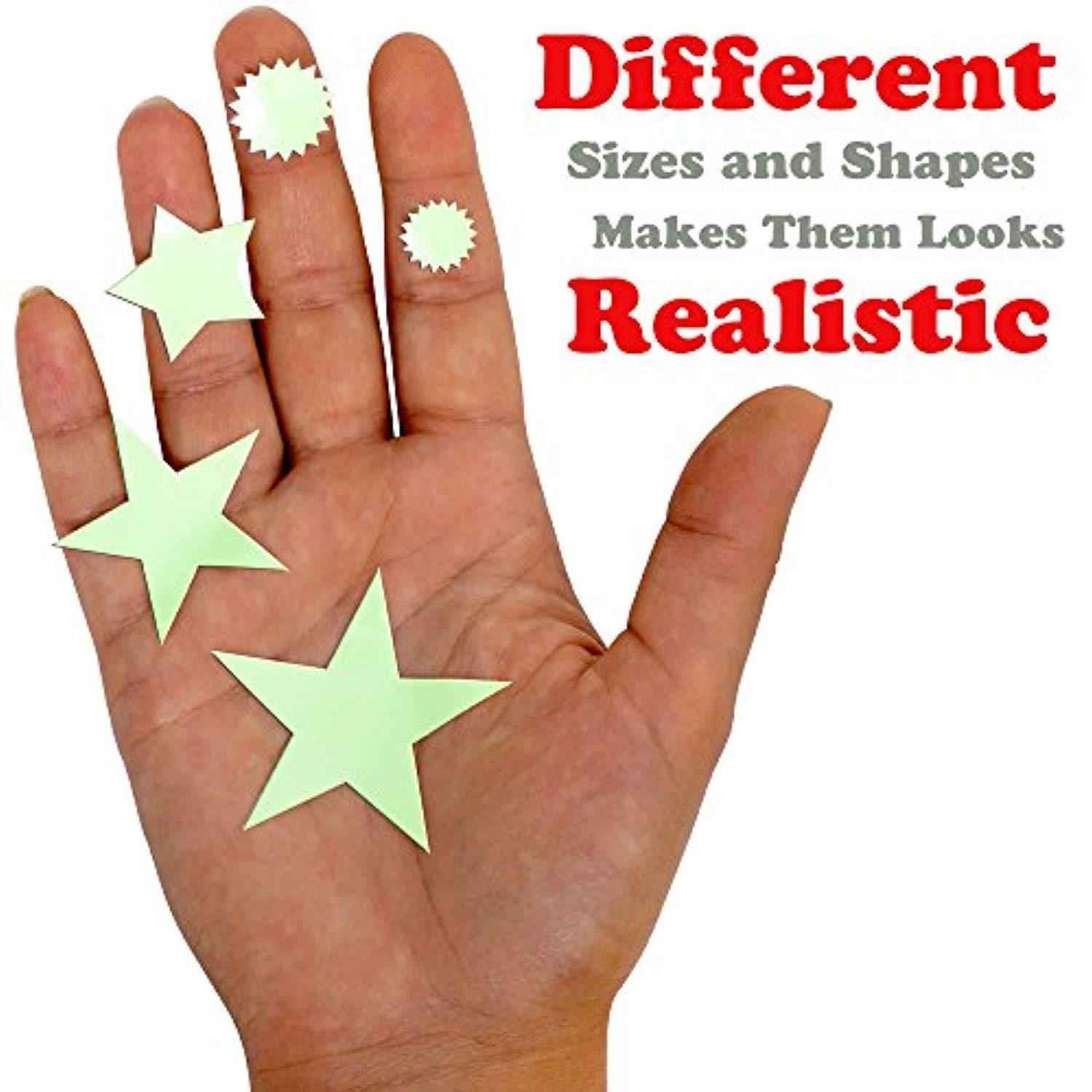 Glow in The Dark Stars Wall Stickers - Galaxy Glow Star Set for Kids Bedroom Decoration