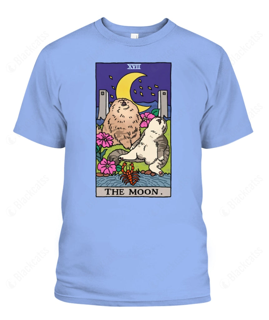 Sad Cat Meme The Moon Tarot Graphic T-Shirt