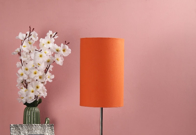 BTR CRAFTS Orange Cylinder Lamp Shade, Cotton Fabric, 6 Inches