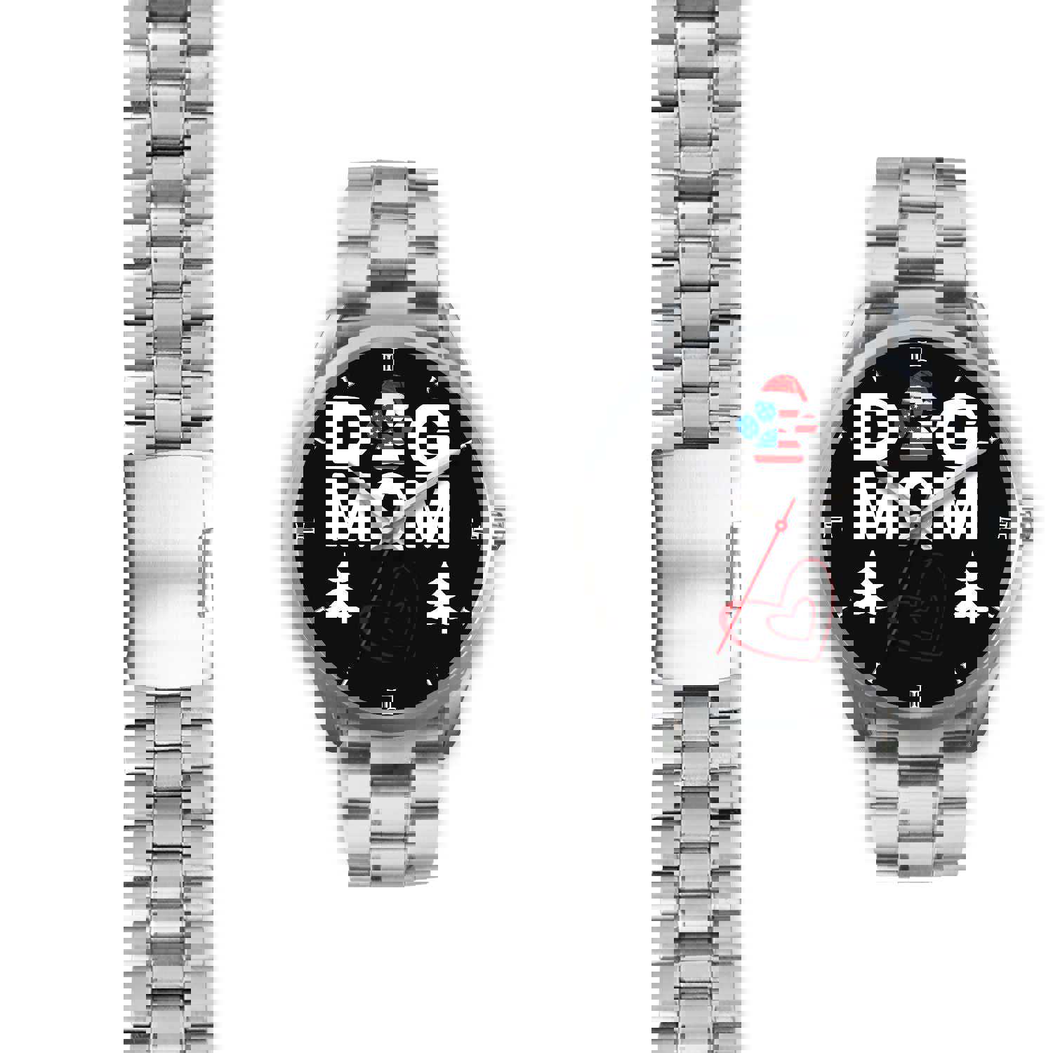 Dog Mom Heart Print Christmas Special Wrist Watch