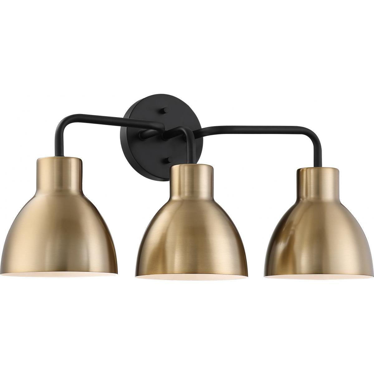 Sloan 3 Light Vanity - Matte Black and Burnished Brass Finish
