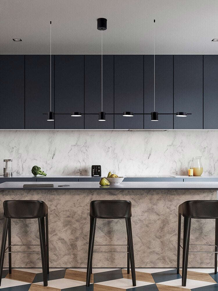 Mirodemi® Minimalistic Black/Gold LED Pendant Lamps for Kitchen Island, Restaurant