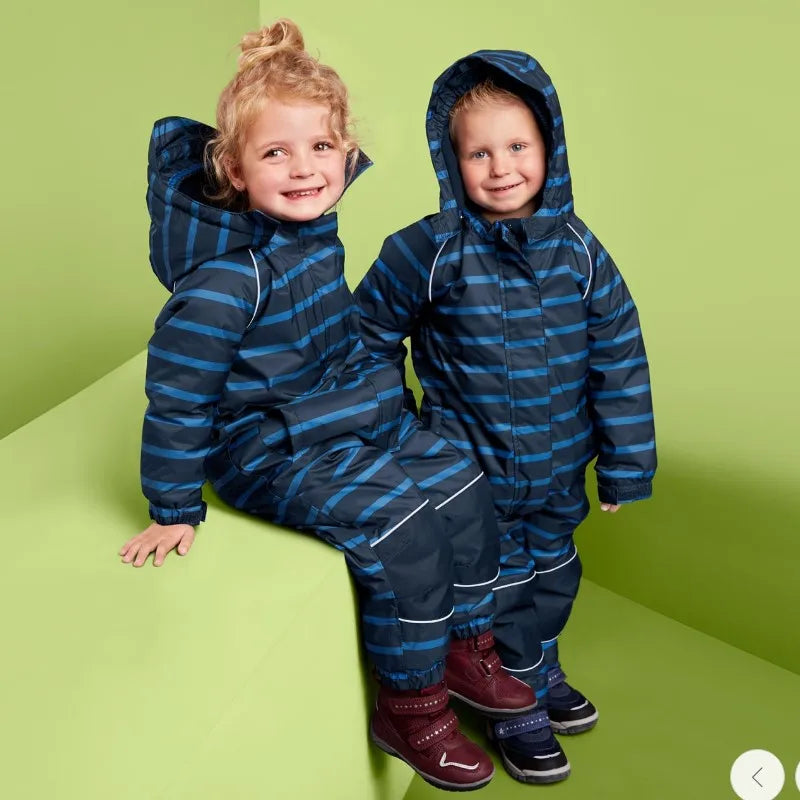 Quilted Waterproof Children's One-piece Ski Clothing
