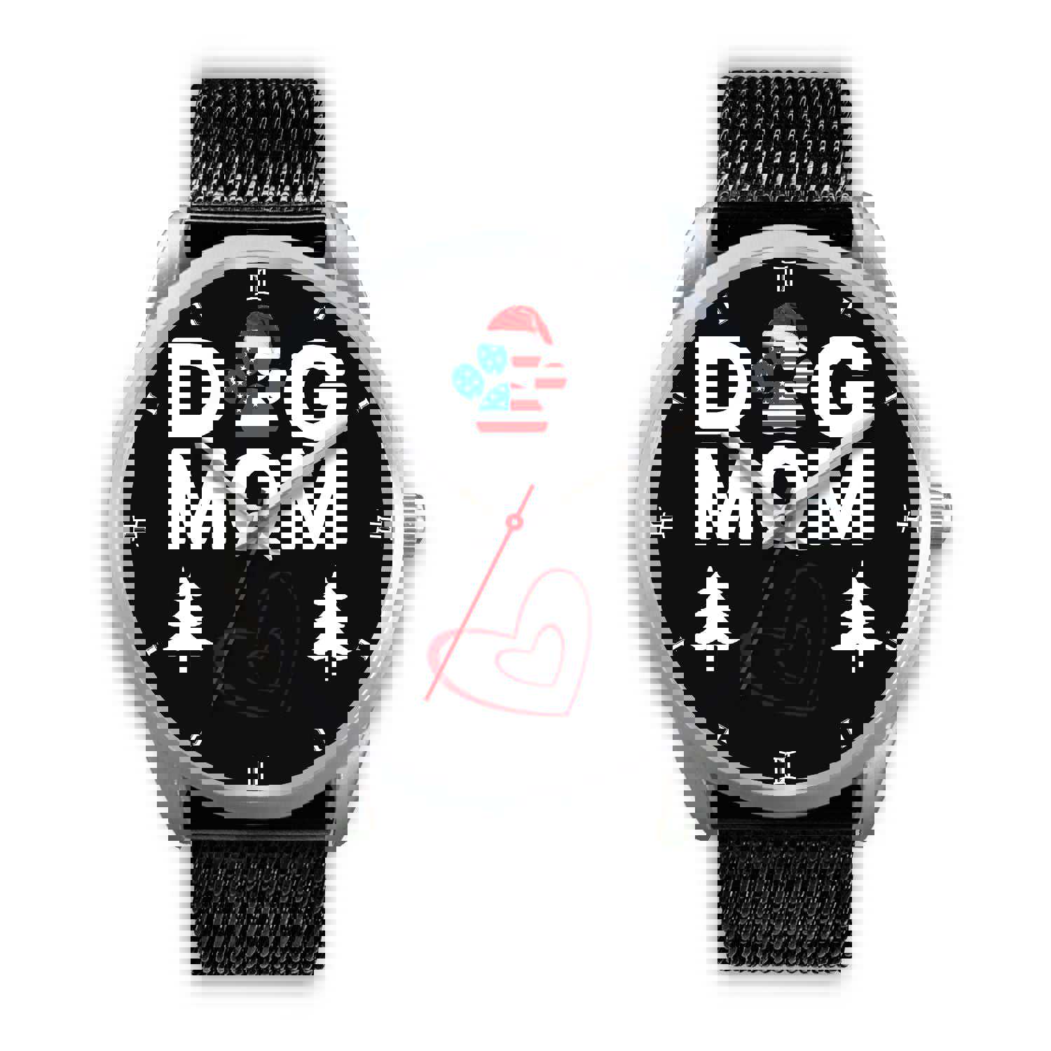 Dog Mom Heart Print Christmas Special Wrist Watch
