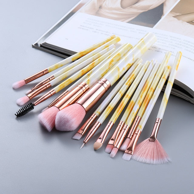 5/15Pcs Makeup Brushes Tool Set for Cosmetic Powder, Eye Shadow, Foundation, and Blush Blending