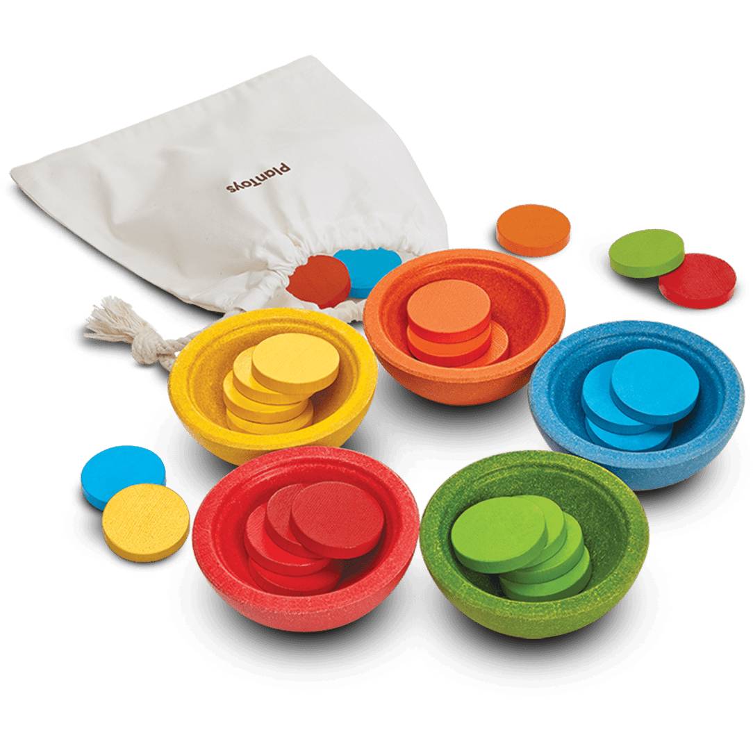 Plan Toys Sort & Count Cups - Educational Sorting and Counting Game for Kids