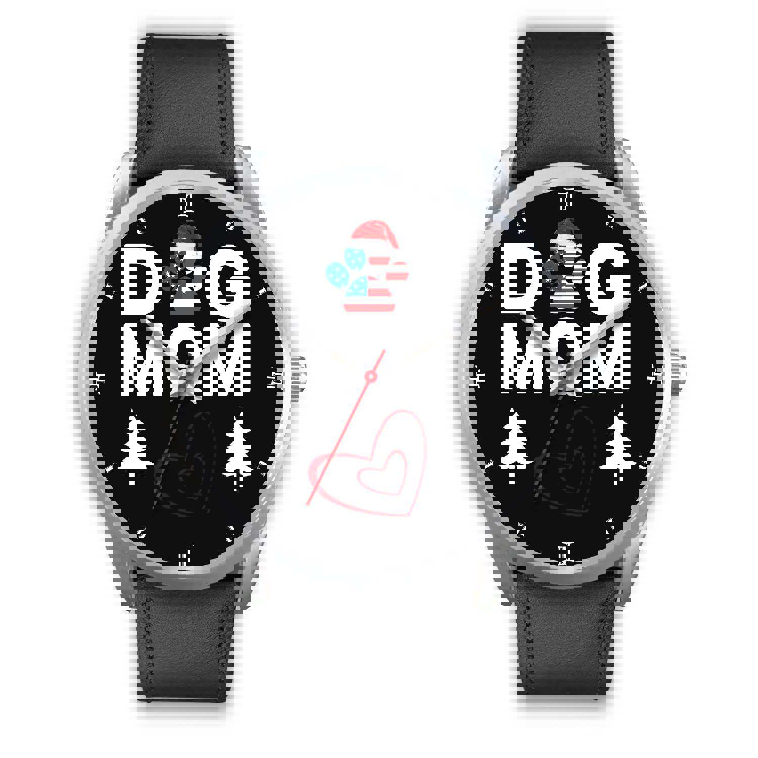 Dog Mom Heart Print Christmas Special Wrist Watch