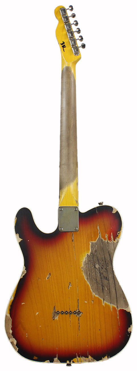 Nash TC-63 Guitar, 3-Tone Burst, Extra-Heavy Aging