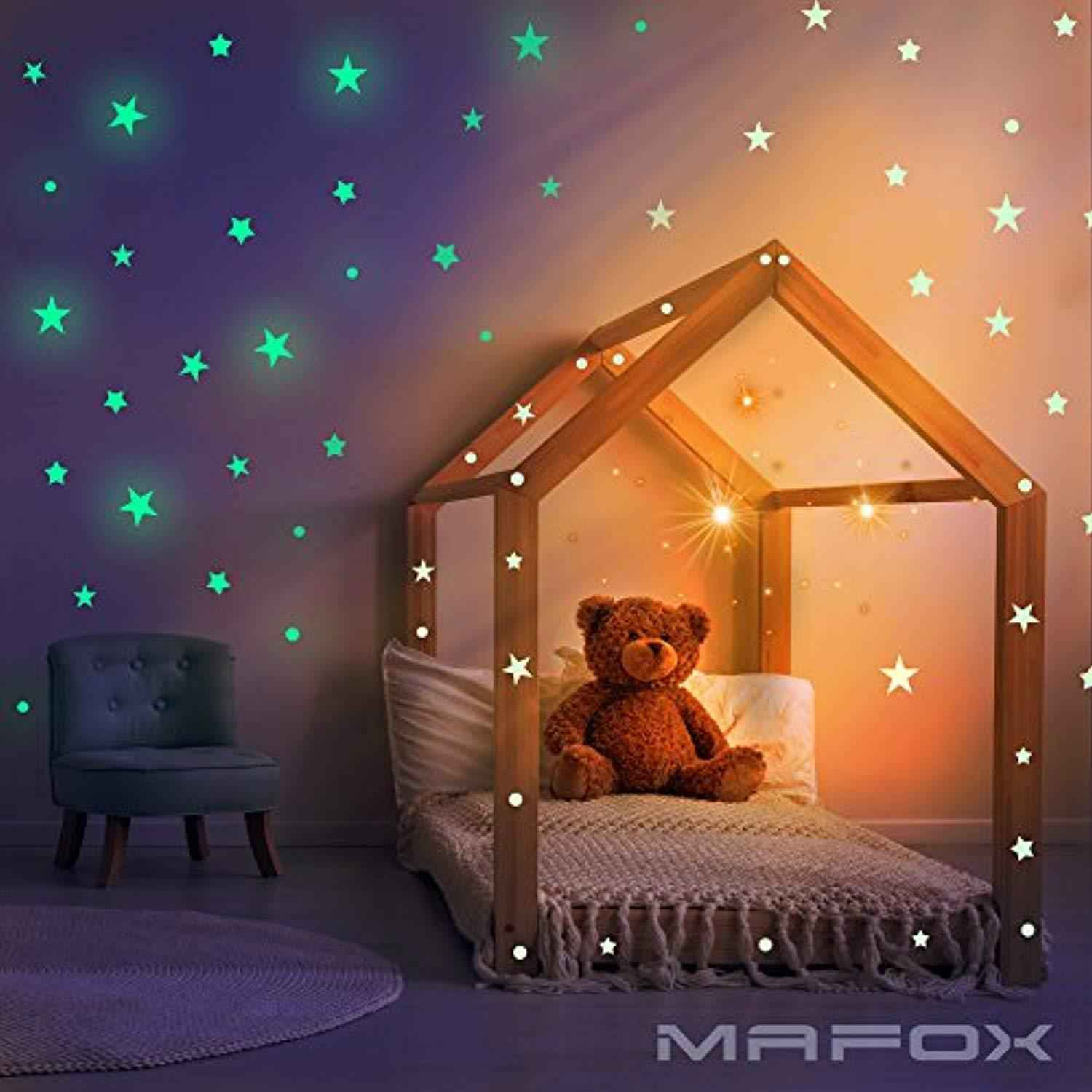 Glow in The Dark Stars Wall Stickers - Galaxy Glow Star Set for Kids Bedroom Decoration
