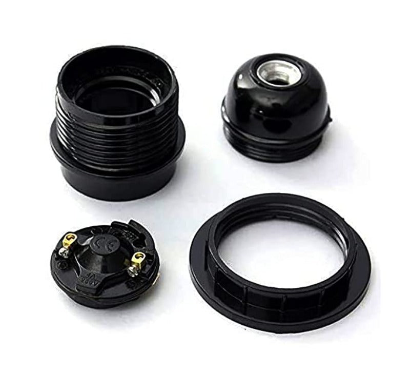 BTR CRAFTS E27 Bulb Holder (5 cm, Black) - Set of 15