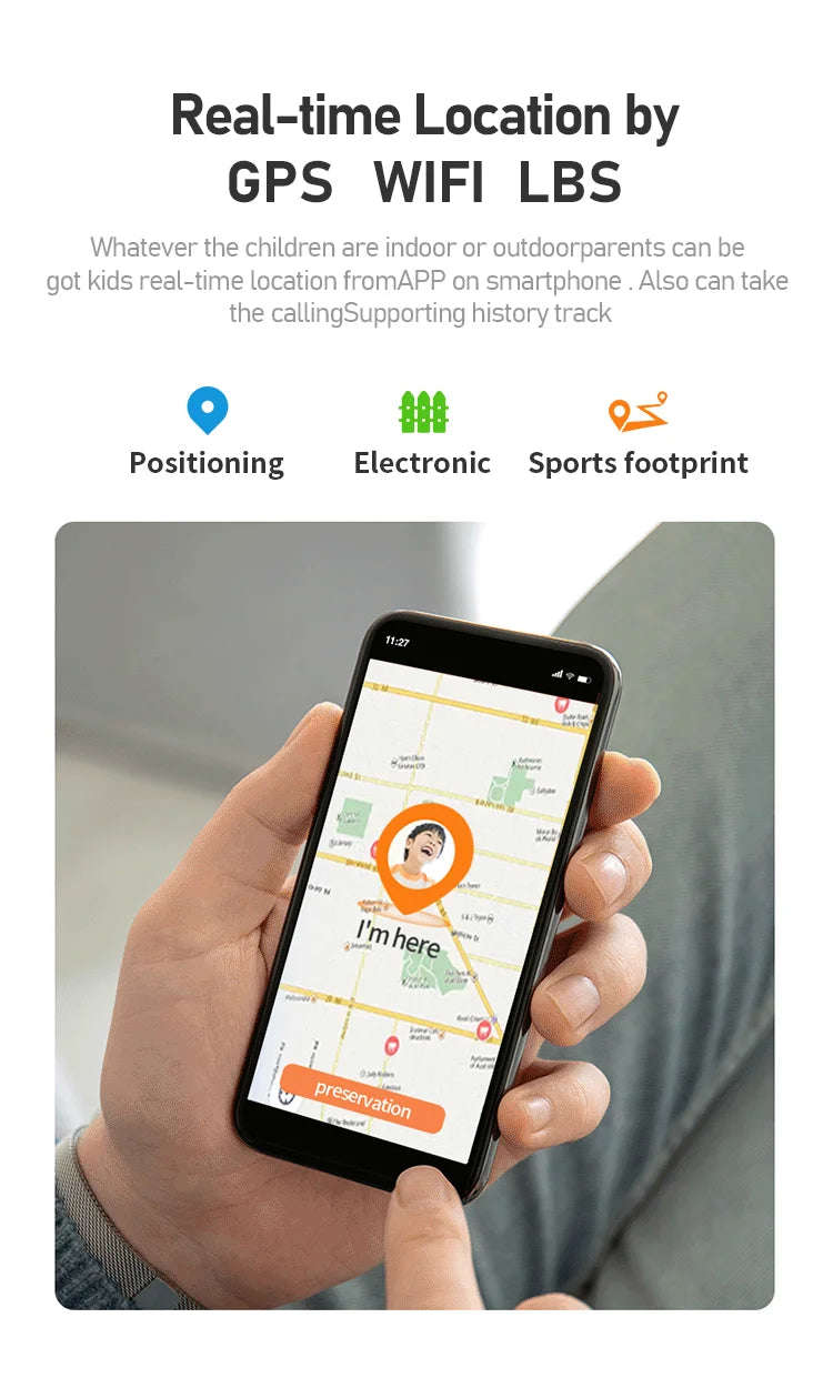 VALDUS WIFI LBS GPS 1.85" Large Screen 4G Kids Smartwatch with 670mAh Battery & Video Call