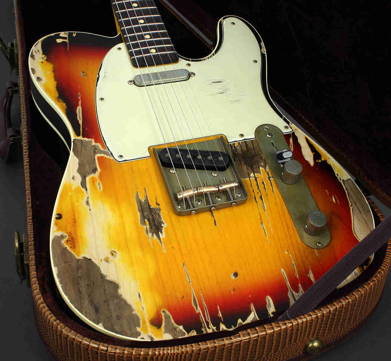 Nash TC-63 Guitar, 3-Tone Burst, Extra-Heavy Aging