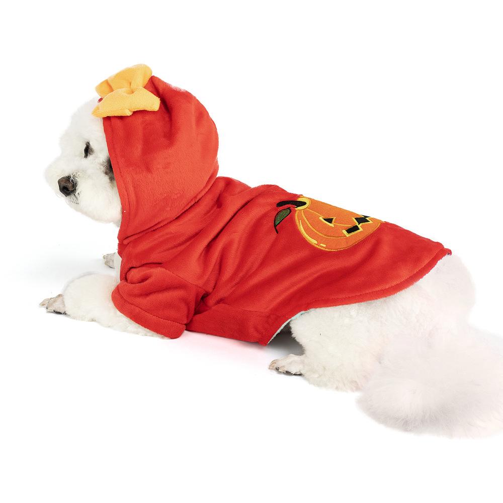 Halloween Pumpkin Hoodie for Dogs and Cats - Cute Pet Costume