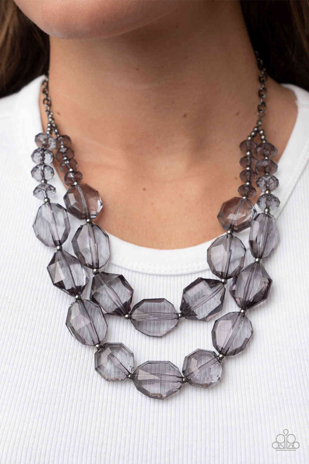 Icy Illumination - Black Paparazzi Necklace with Matching Earrings