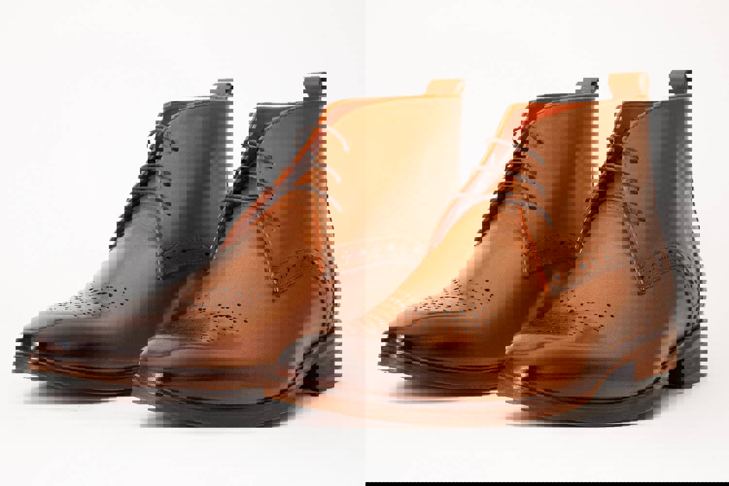 Dessalines Tan Leather Chukka Brogue Dress Men Boot