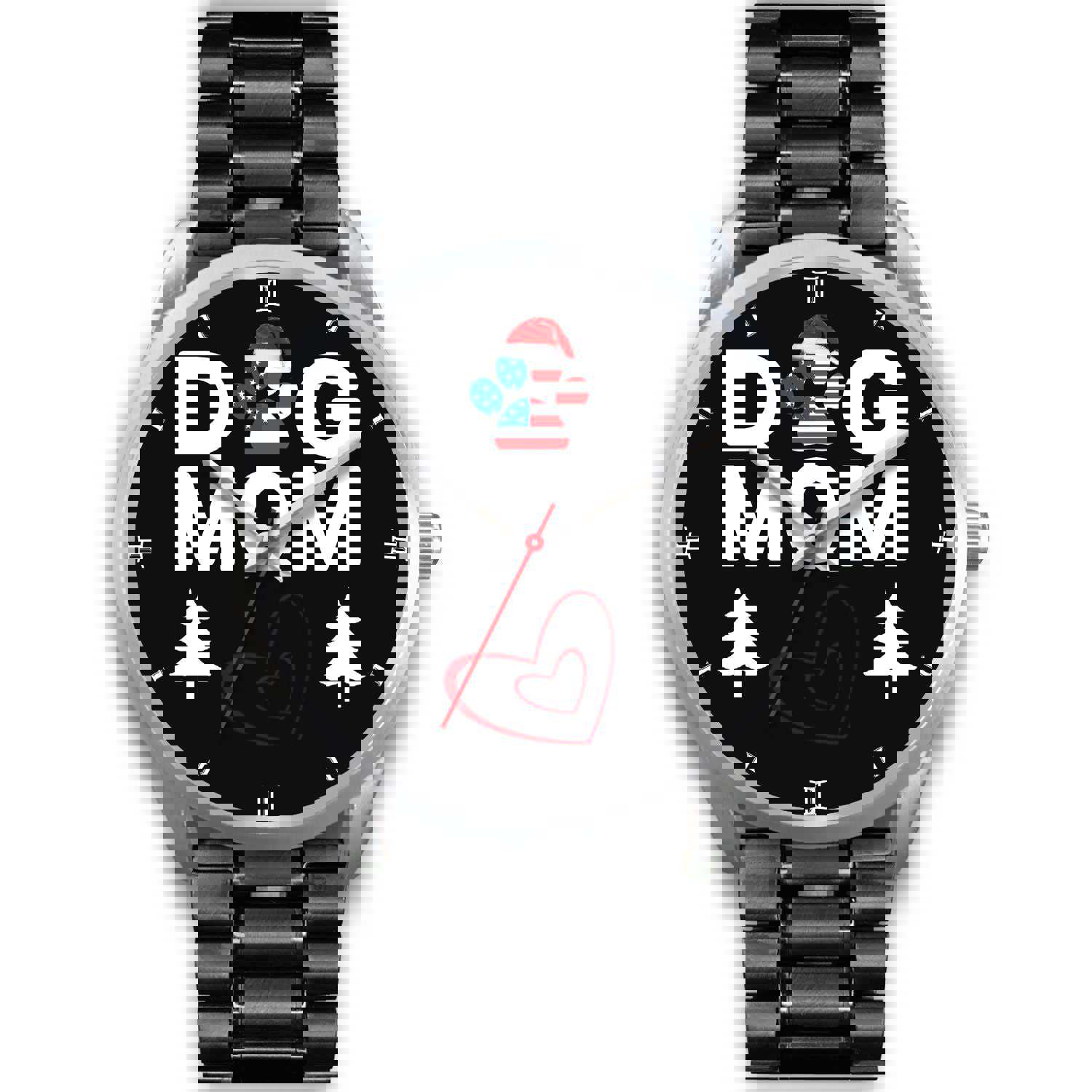 Dog Mom Heart Print Christmas Special Wrist Watch