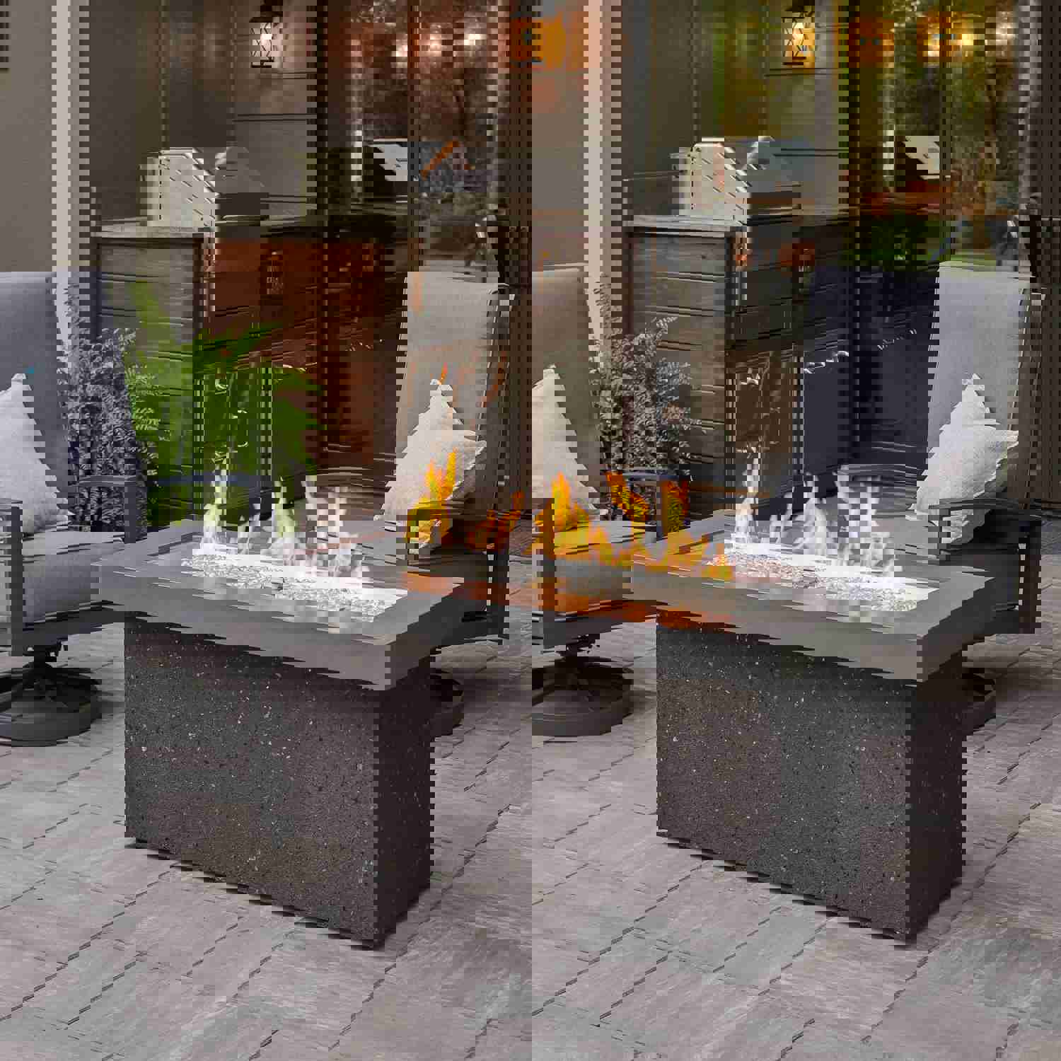 Key Largo Linear Gas Fire Pit Table