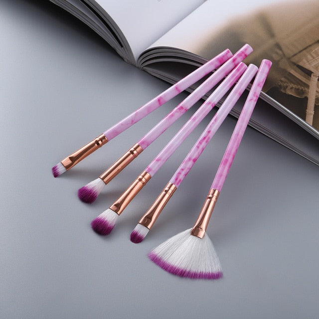 5/15Pcs Makeup Brushes Tool Set for Cosmetic Powder, Eye Shadow, Foundation, and Blush Blending